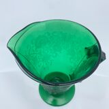 Pressed glass pitcher decoration relief art deco style