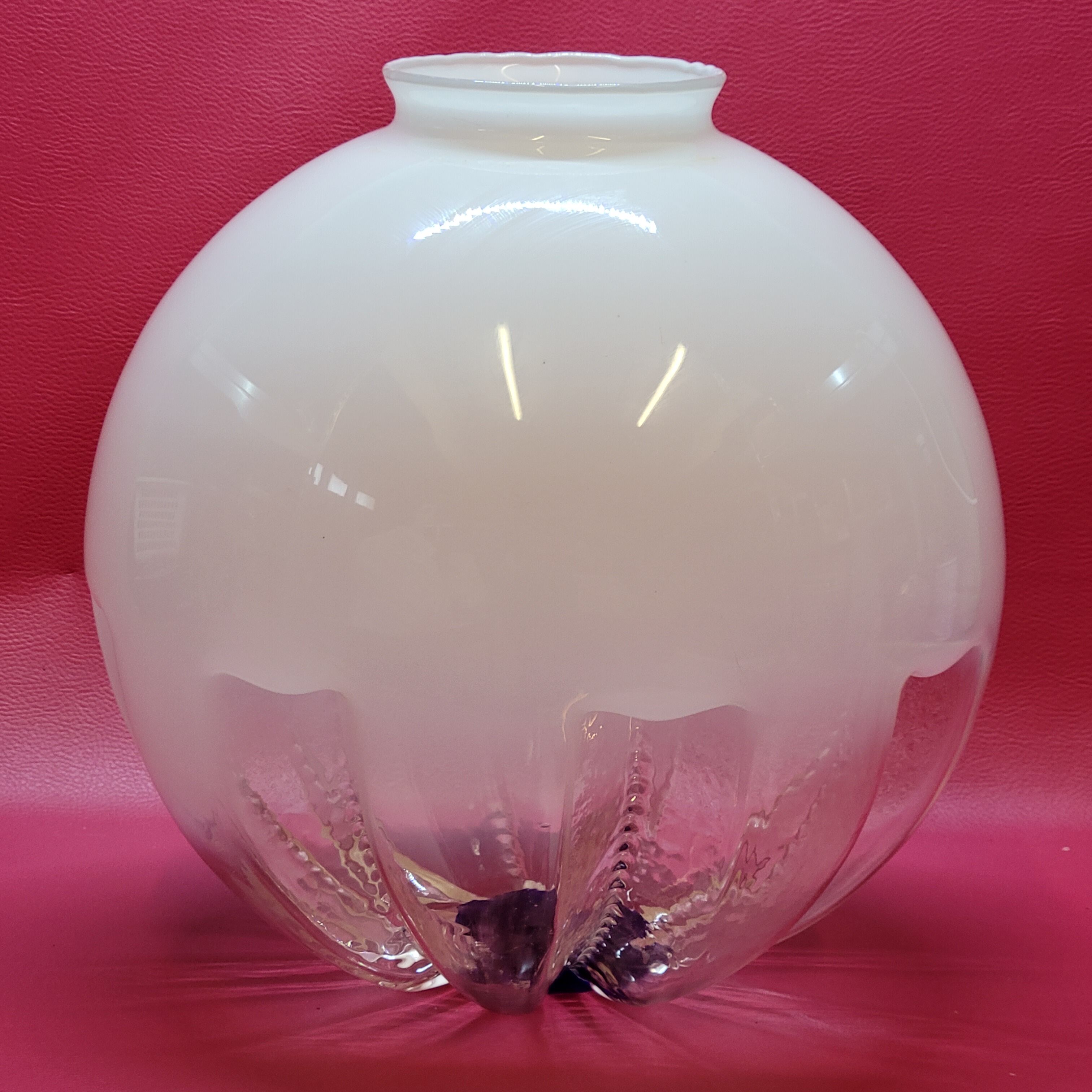 Globe Boule Pour Suspension Ou Lampe Lampadaire Vintage Mazzega Italie 1970 30cm