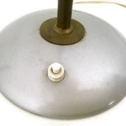 Vintage Brass and Silver Varnished Metal Desk Lamp, Italy
