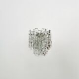 Set of 2 Austrian Ice Glass Wall Lamps by J.T. Kalmar