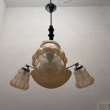 Pink Glass Art Deco Chandelier 1950’s