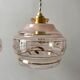 Pair of suspensions in pink glass and golden edging 50s-60s