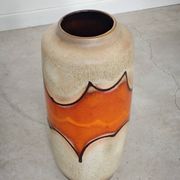 Grand vase émaillé West Germany a nuance orange et beige