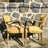 Paire de fauteuils bridge jaunes