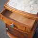 Bedside table, wooden nightstand with marble plate, art deco furniture, vintage furniture
