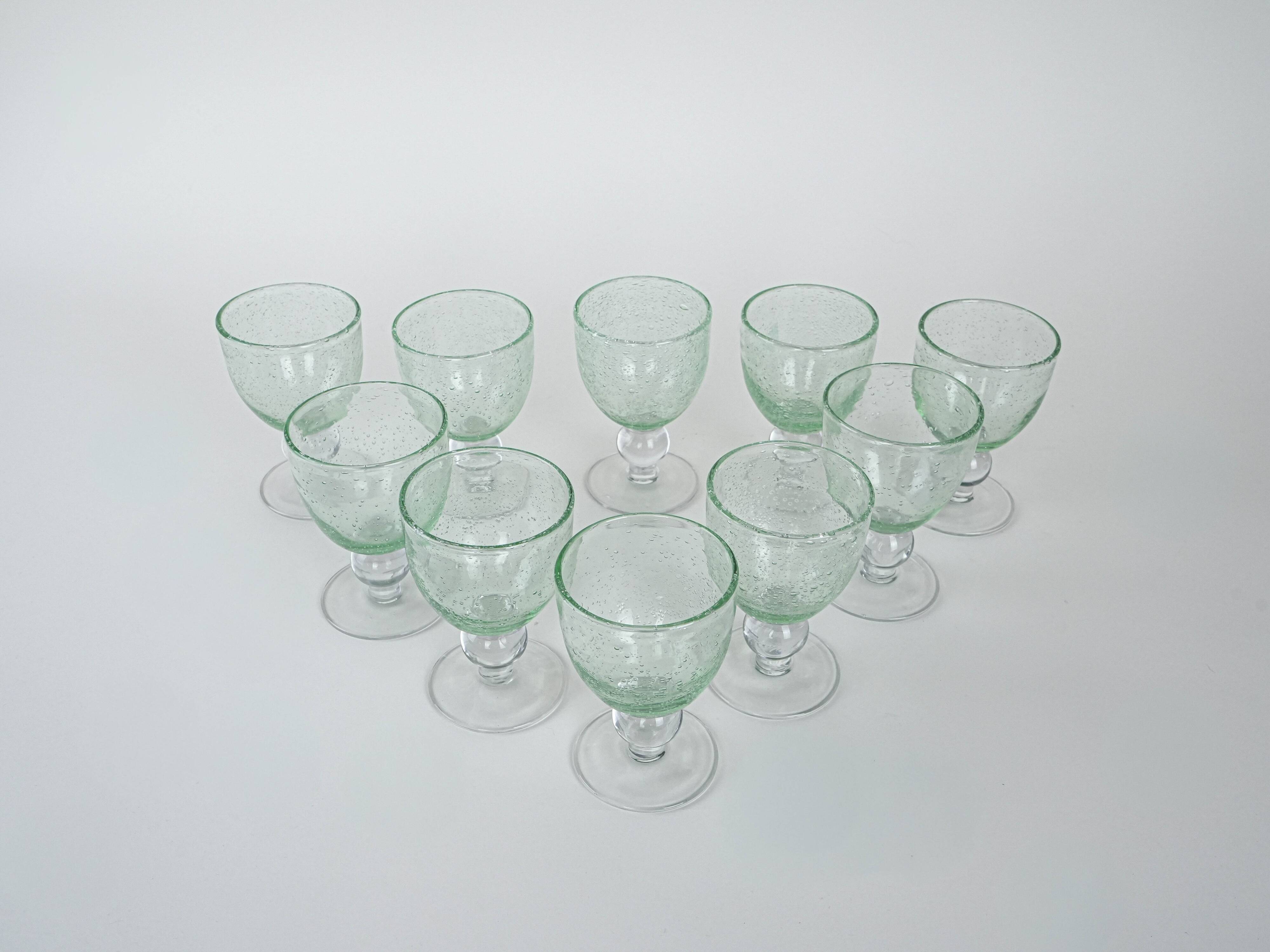 Set of bubble champagne glasses, Italian design, 1970s, production: Italy
