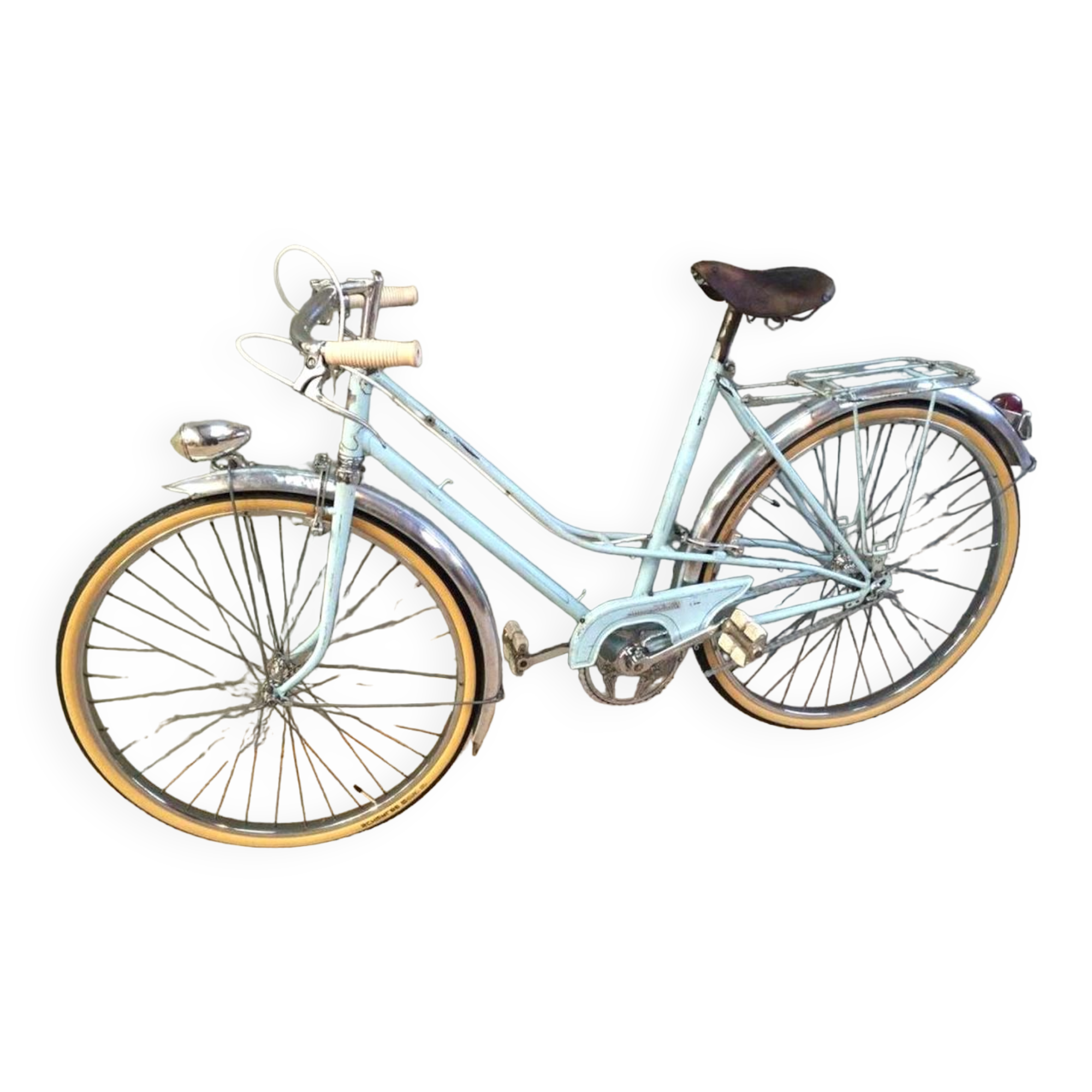 Singlespeed Peugeot vert anis des années 70 sur Le Vélo
