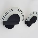 Pair of vintage Italian design metal wall lights from the 80s