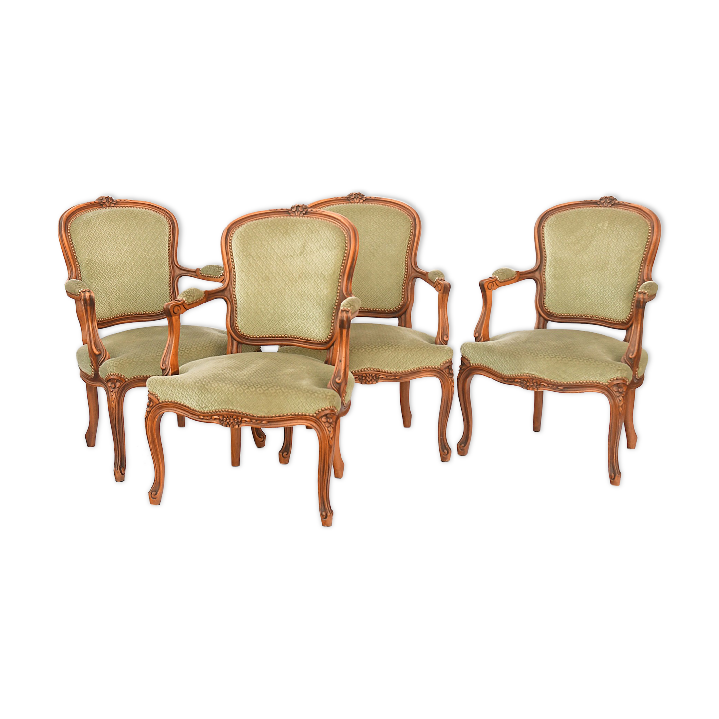 4 fauteuils de style louis xv
