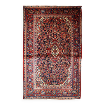 Handmade antique Persian Kashan rug 4.1' x 6.2' (125cm x 189cm) 1910s