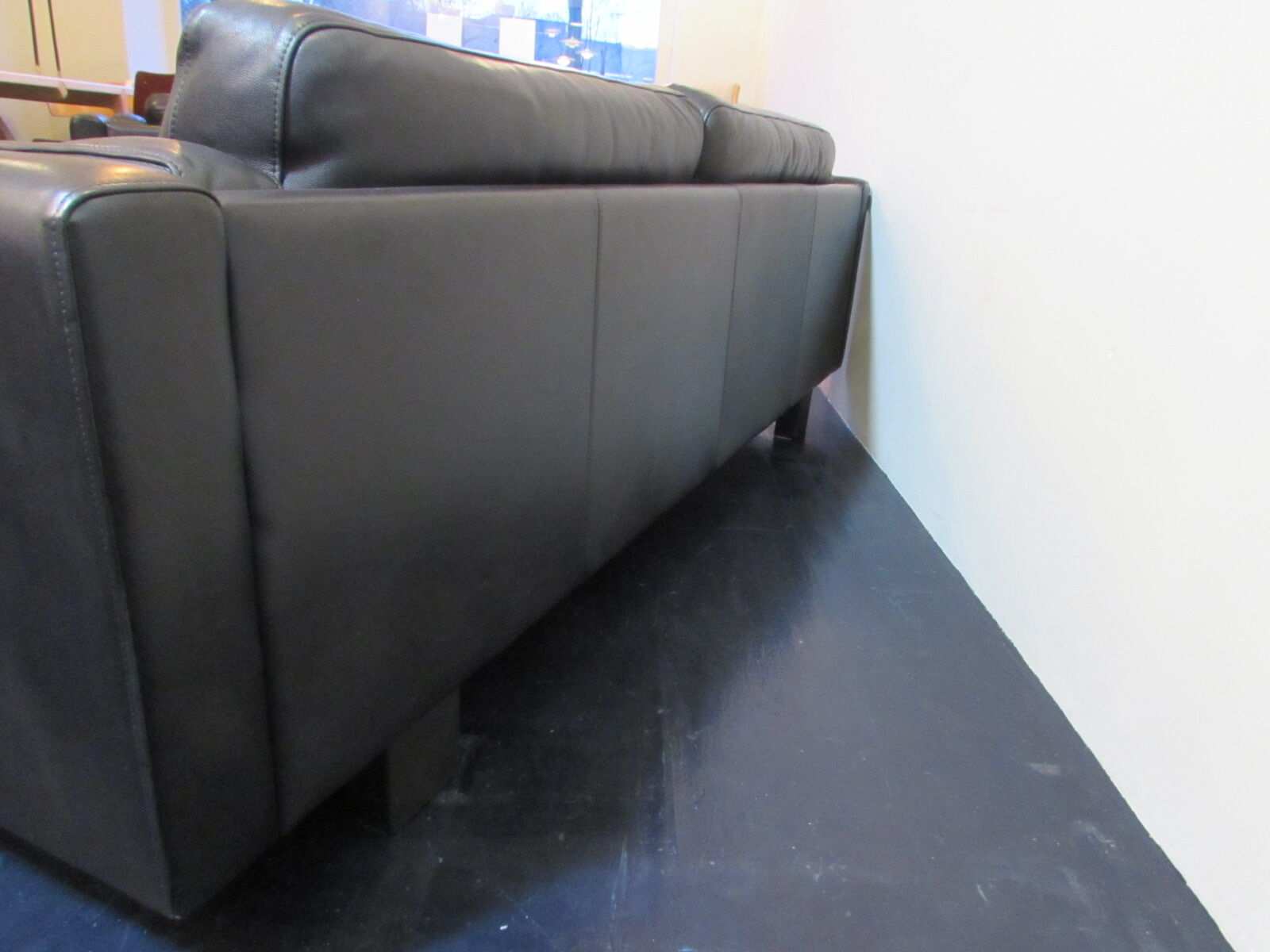 Black leather sofa from Denmark