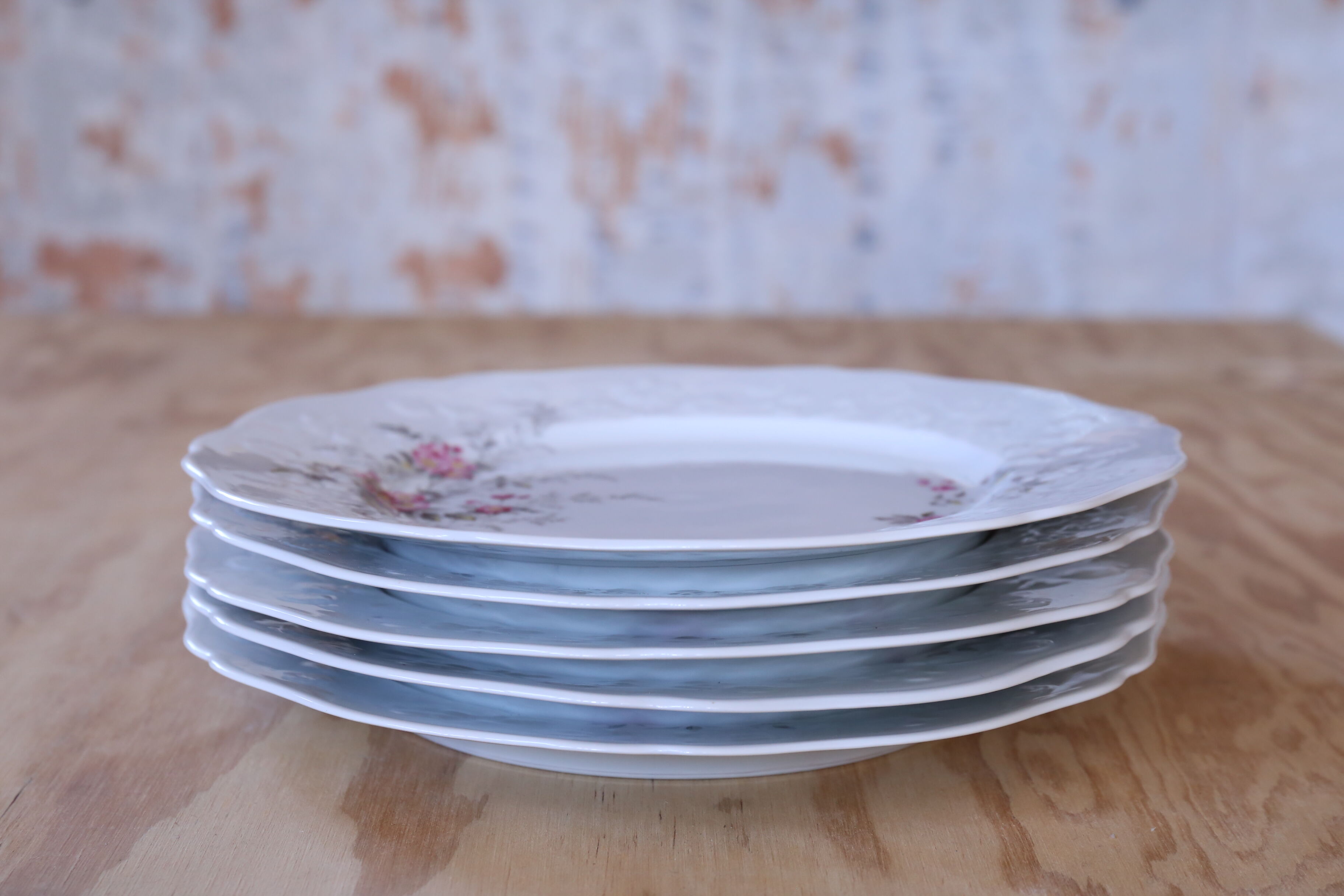 5 vintage plates in Sologne porcelain