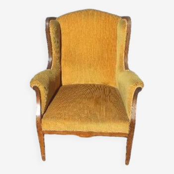 Pair of wing chairs Louis Philippe armchairs