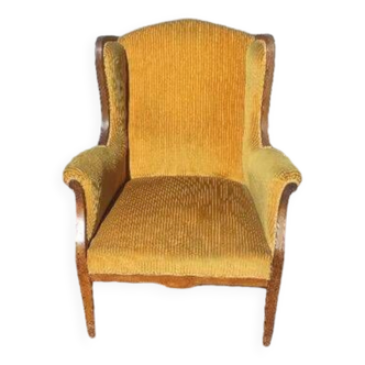 Pair of wing chairs Louis Philippe armchairs