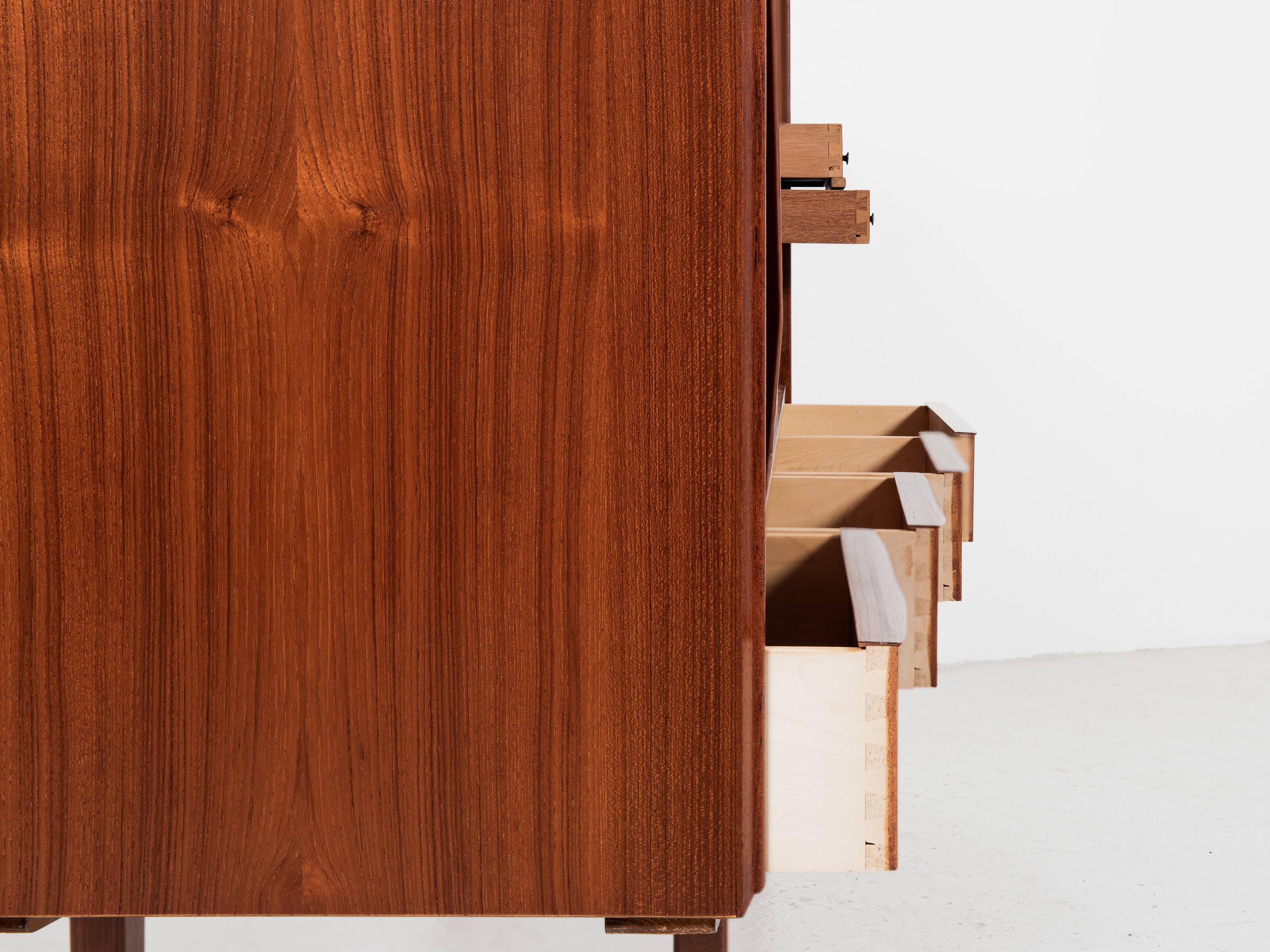 Midcentury Danish highboard in teak by E.W. Bach for Sejling Skabe 1960s - with 4 doors & 4 drawers