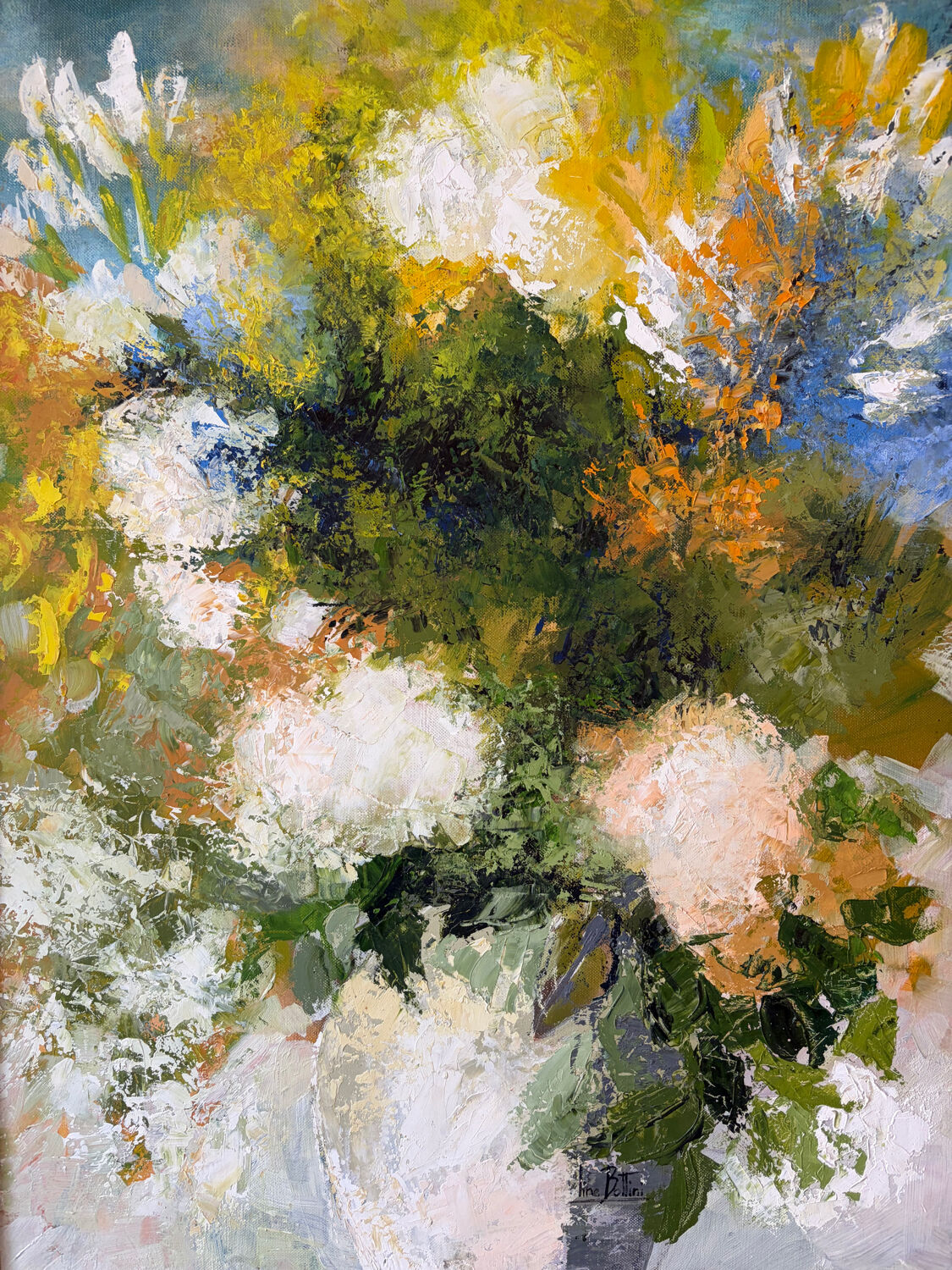 Bouquet of flowers signed Bottini