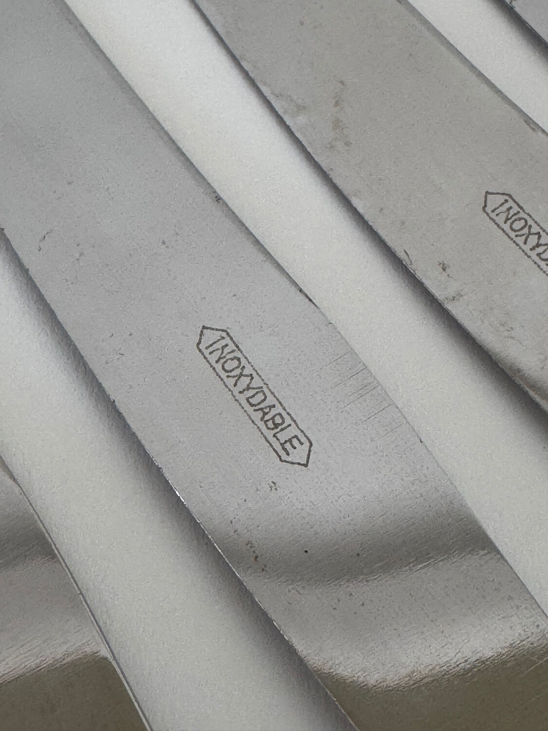 Set of 6 Vintage French Art Deco Design Inox Dinner Knives