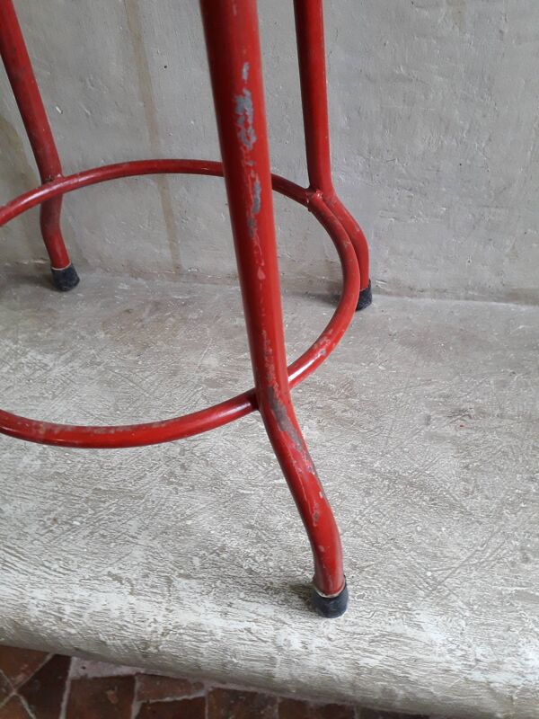 Tabouret haut métal teck java