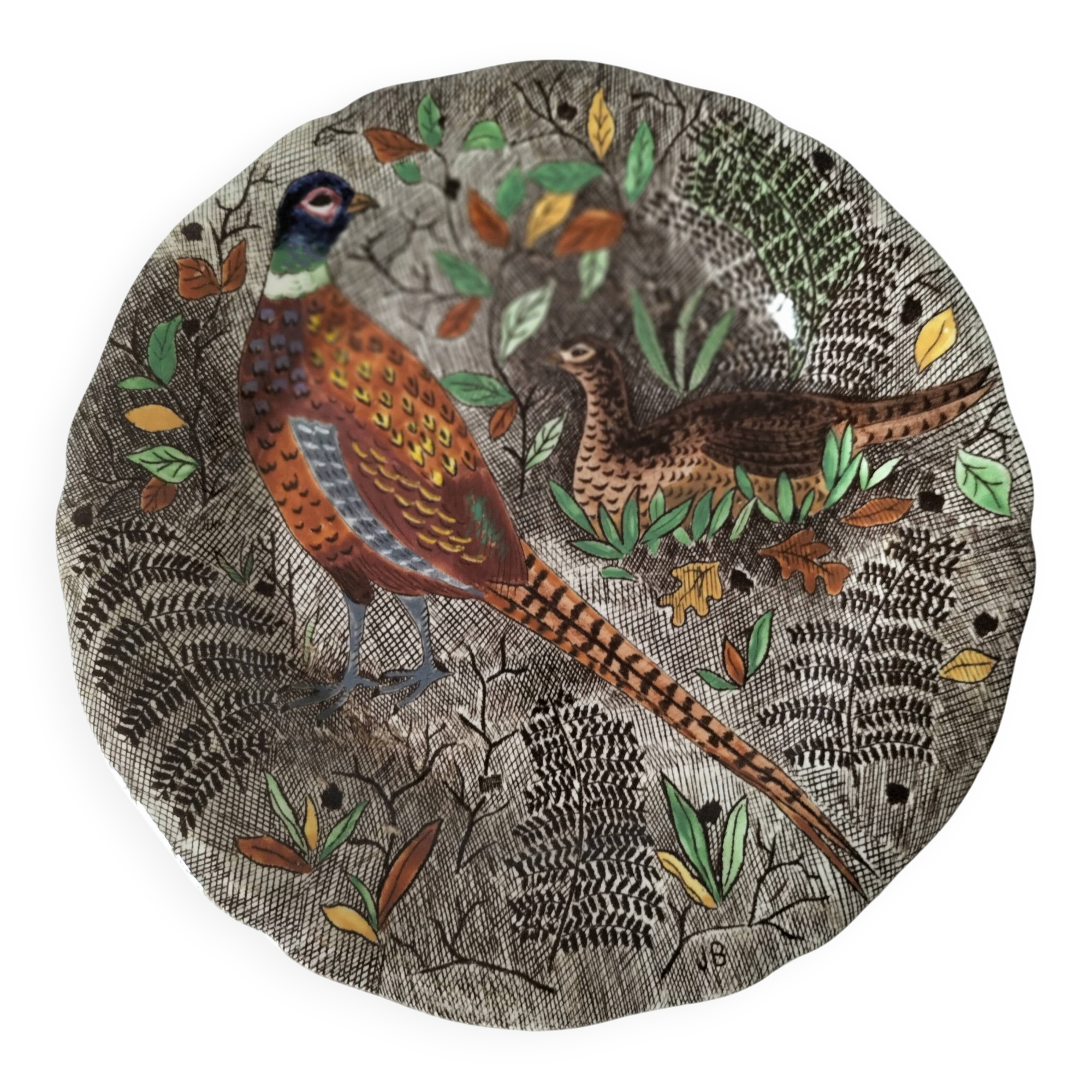 Gien Rambouillet Plate - Jean Bertholle – Hand-painted