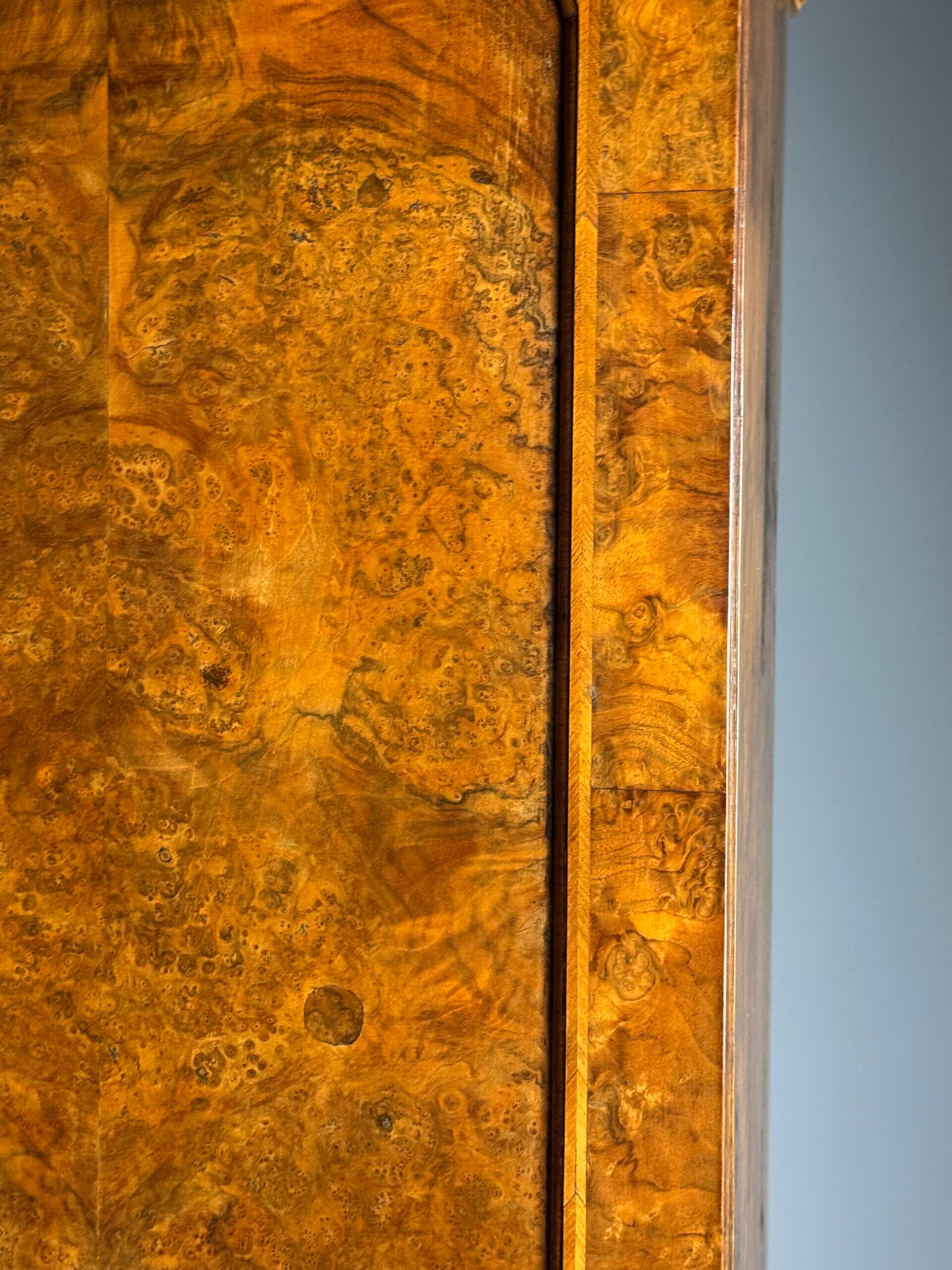 Burr walnut bureau bookcase 19th century