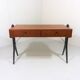 Vintage teak desk with black scissor legs 1960's