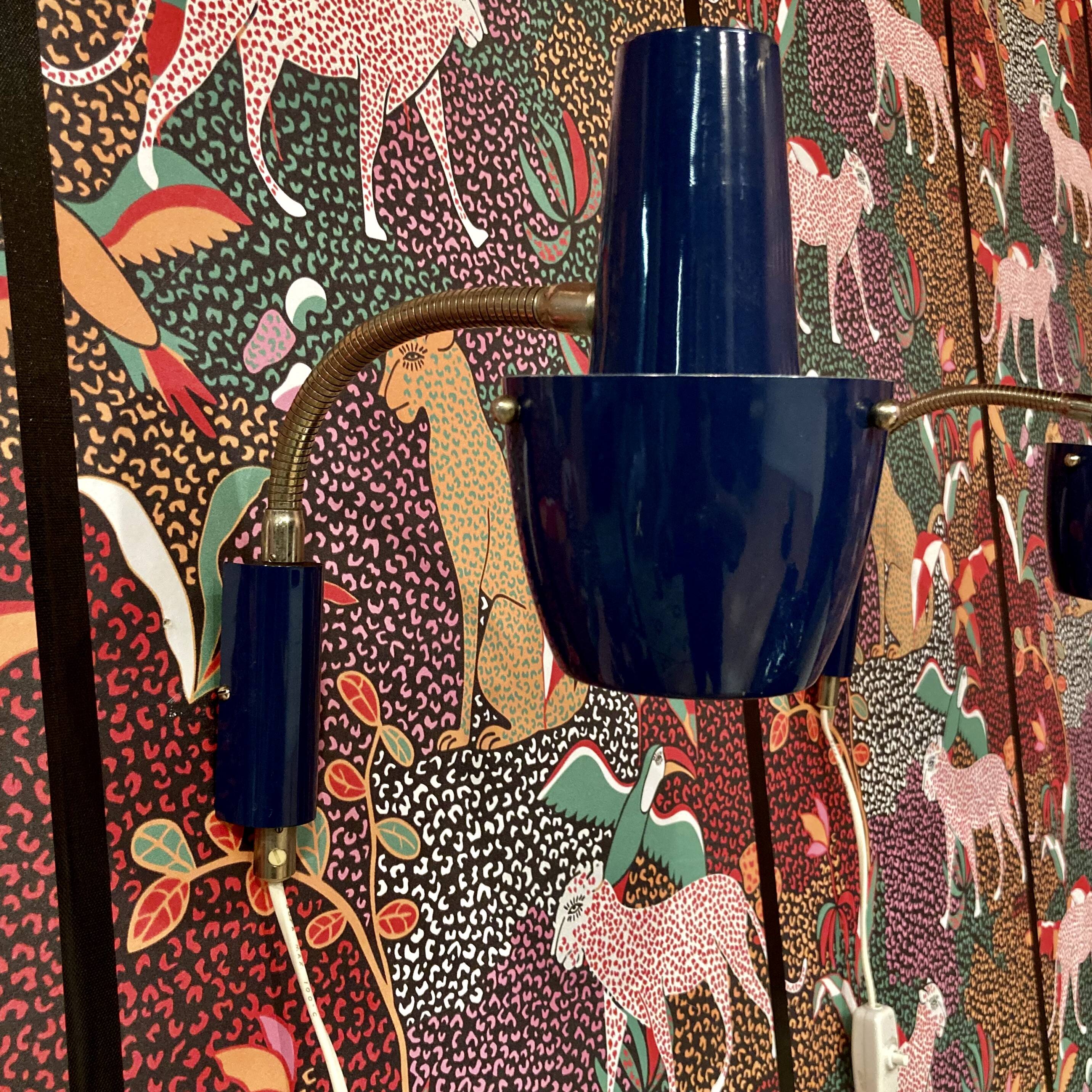 Pair of 1950s Scandinavian design wall lights.