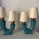 Pair of vintage 1960s double ceramic lamps