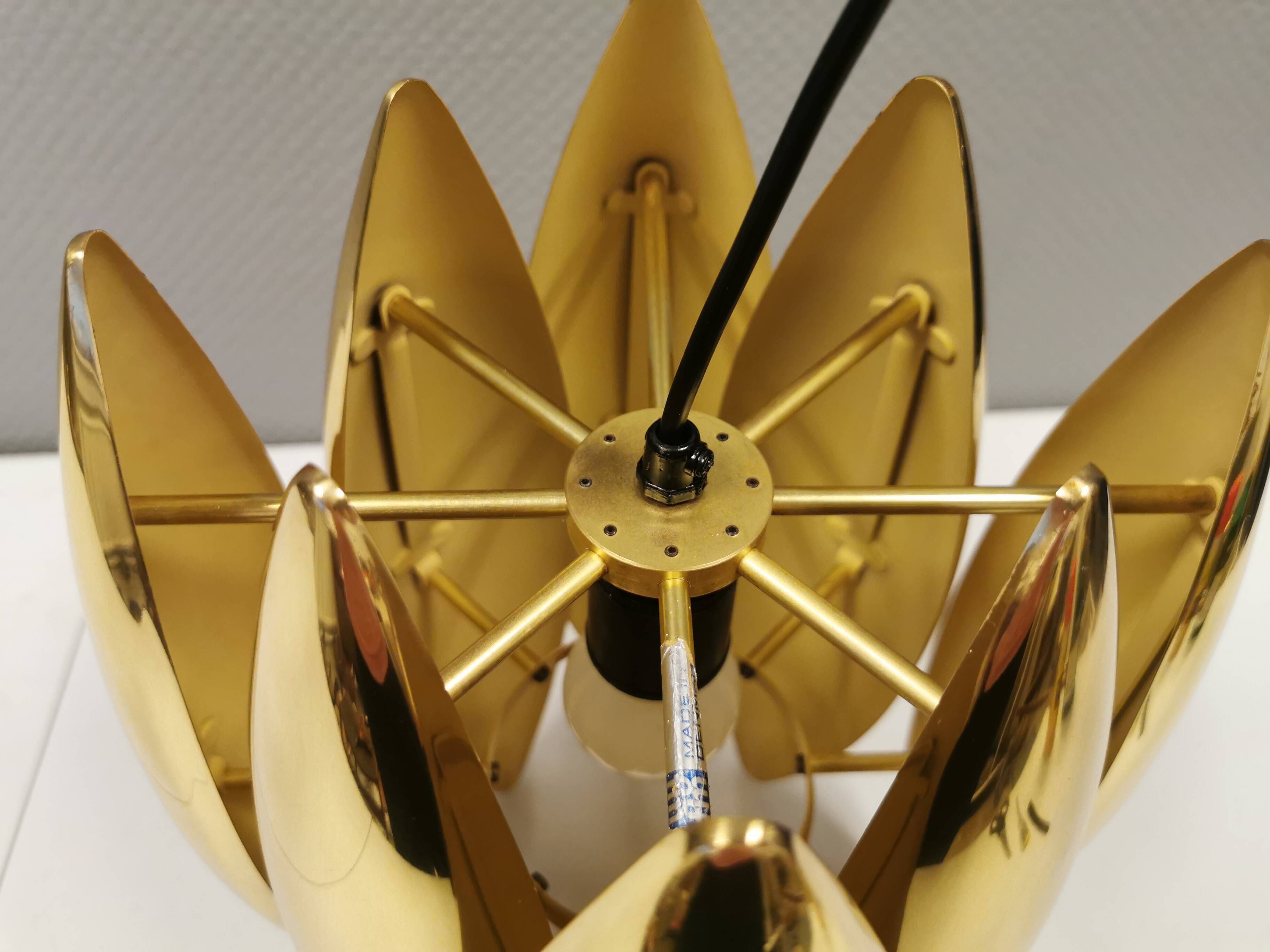 Kastor lamp in brass, designed by Jo Hammerborg in 1969 and produced by Fog og Mørup.