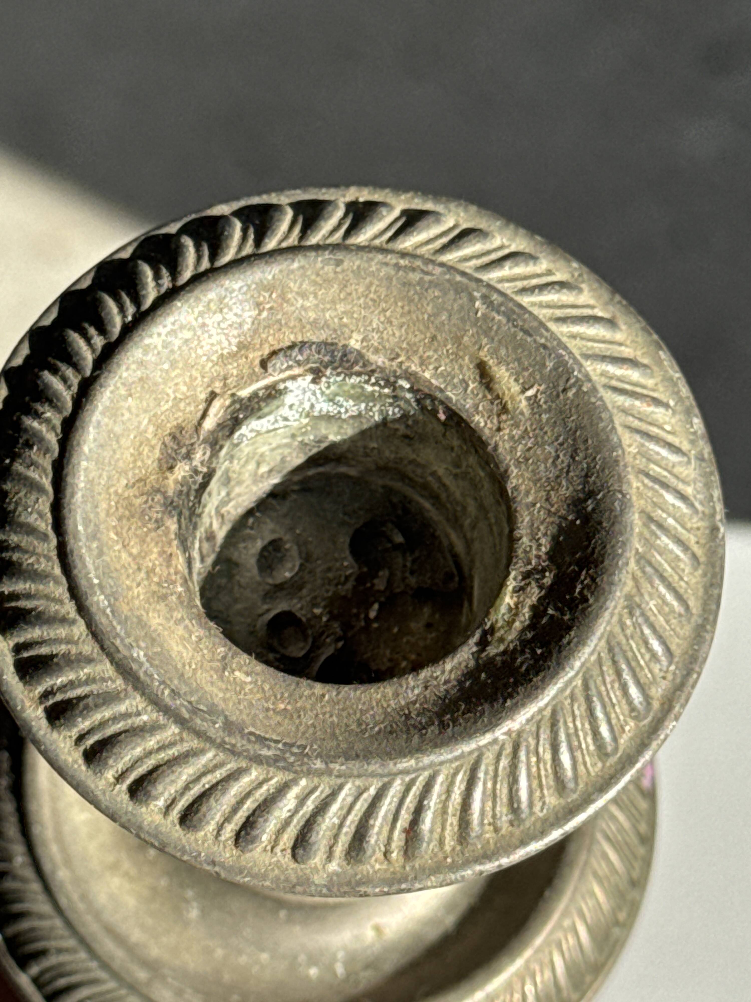 Large antique silver-plated candlestick H29 D10.5