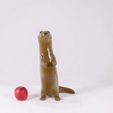 Valérie Courtet, Otter in chamotte and enameled stoneware. Contemporary work