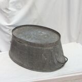 Old zinc basin oval shape with two handles