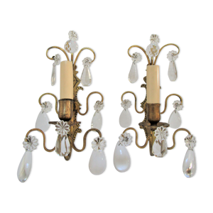 Paire d'appliques bronze doré