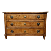 Louis XVI period chest of drawers in marquetry on mahogany background around 1780