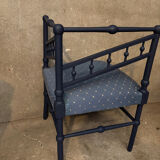 Antique corner armchair, midnight blue