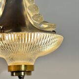 Holophane Art Deco prismatic glass pendant light