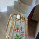 Suspension vintage rotin et nacre