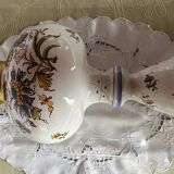 Moustiers earthenware decor kerosene lamp