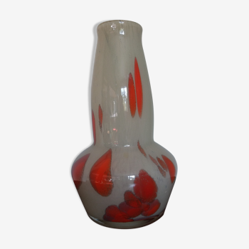 Vase en verre soufflé années 70