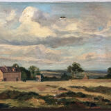 Landscape painting Tuscany 19th century.