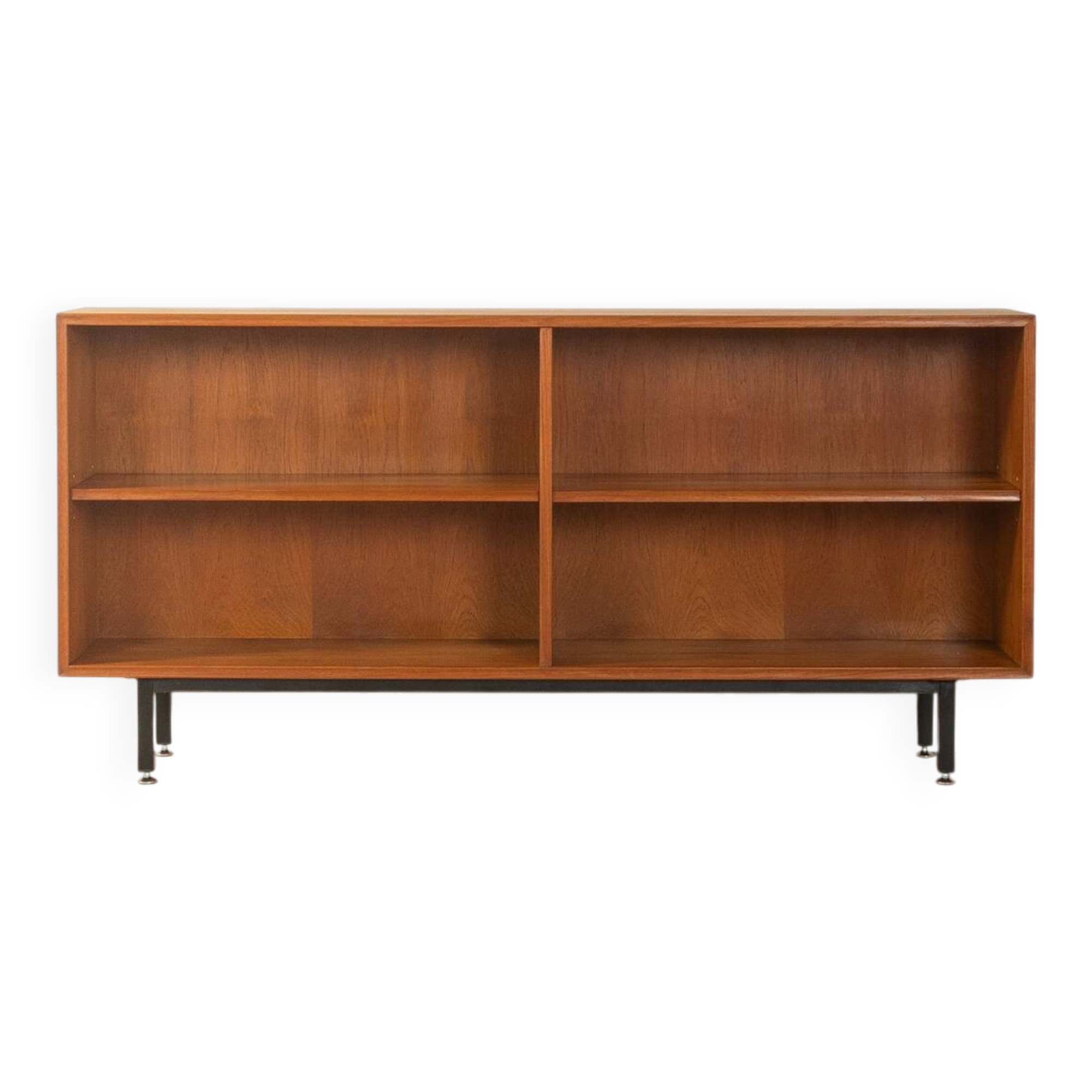 Wonderful sideboard from the 1960s, teak veneer, black steel legs