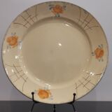 Ancien plat en faïence Terre de fer, peint à la main