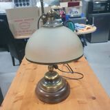 Wood and bronze desk lamp