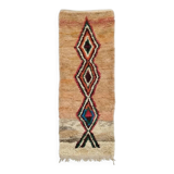 Moroccan Boujad hallway rug beige 75 x 280 cm