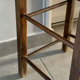 High chair in wood and straw