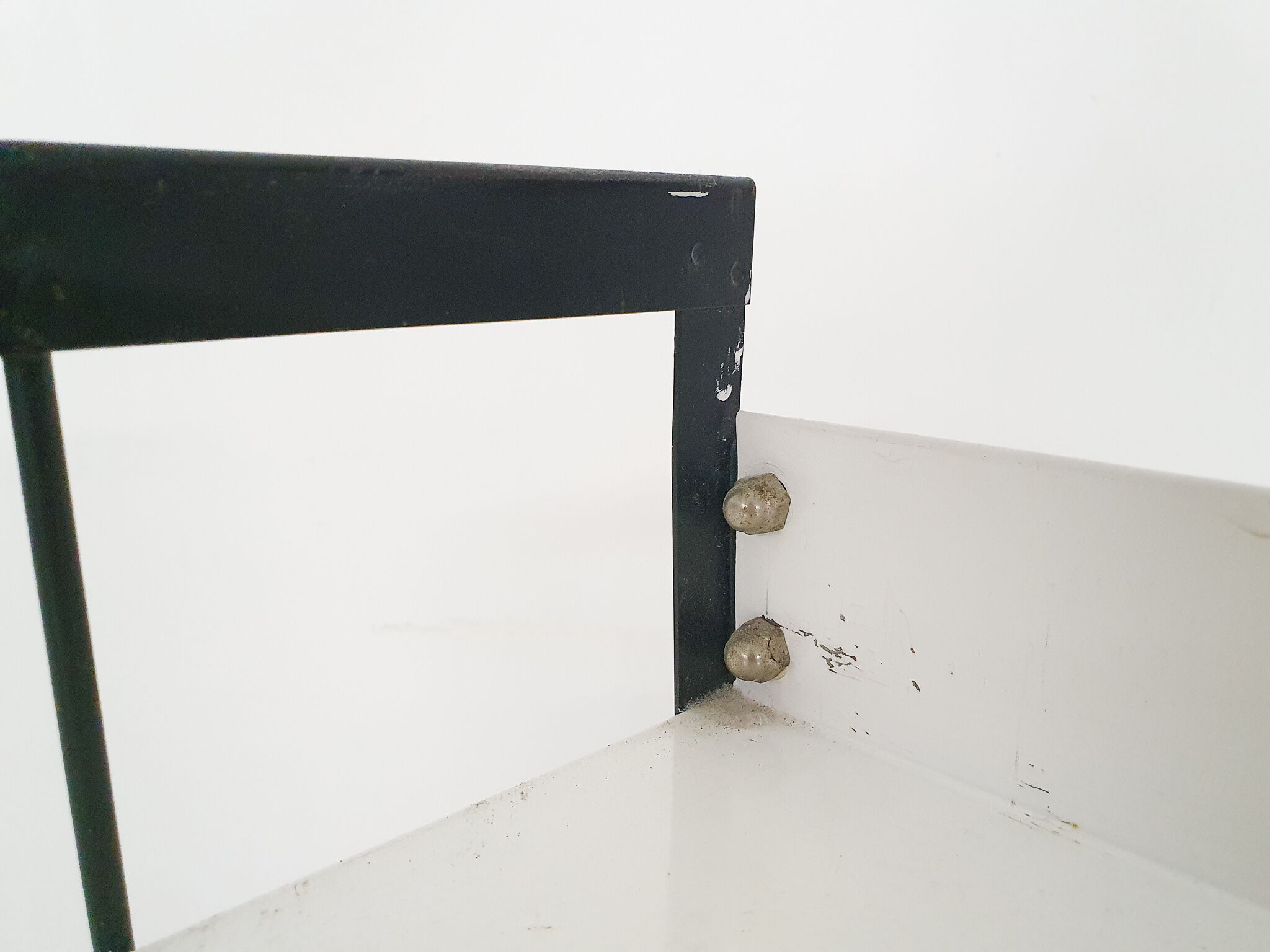 Black and white metal book shelves attrb. to Tomado, Holland, 1950's