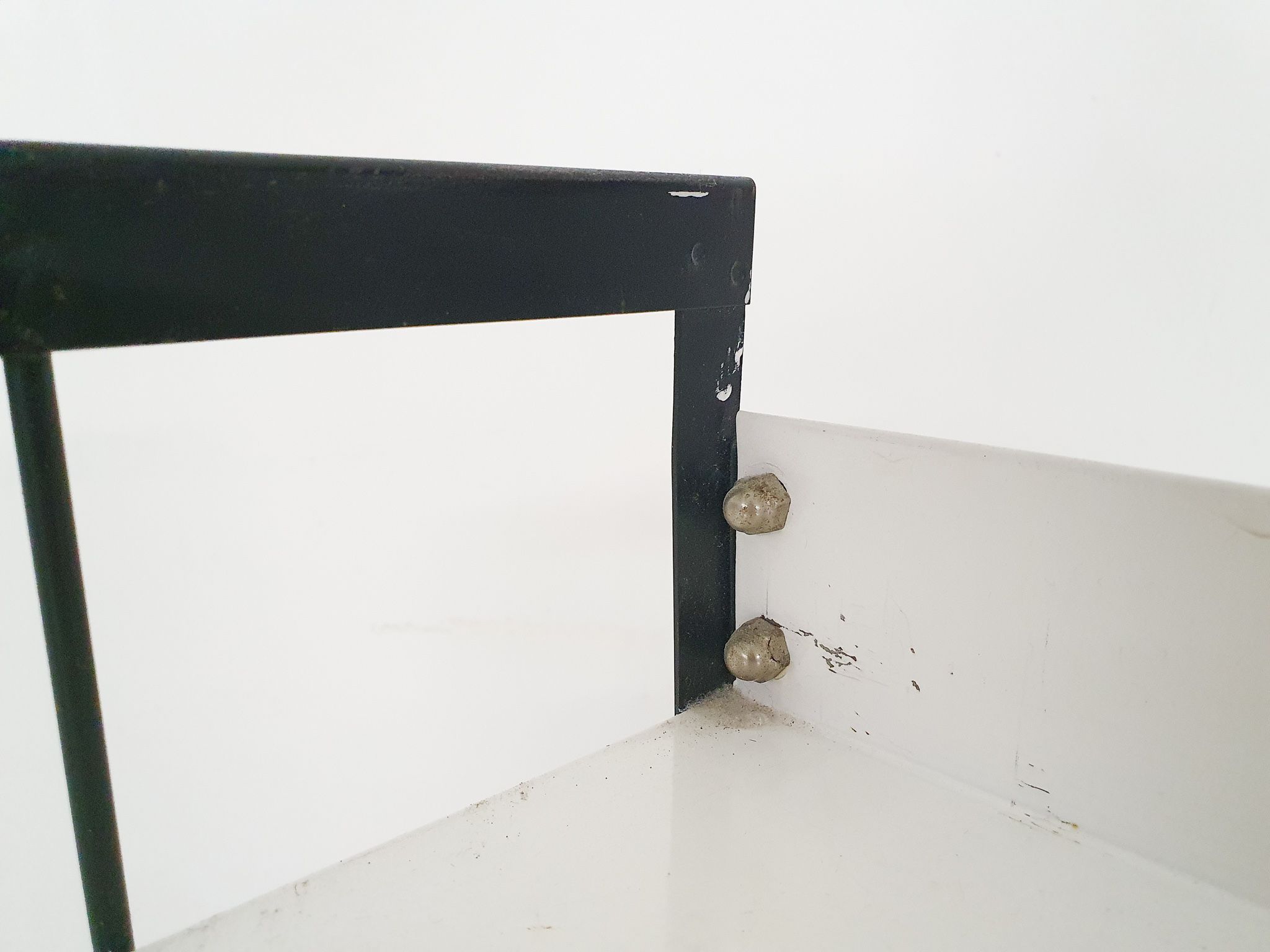 Black and white metal book shelves attrb. to Tomado, Holland, 1950's