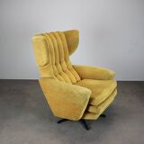Mid-century style swivel wingback chair from the 1960s, Czechoslovakia