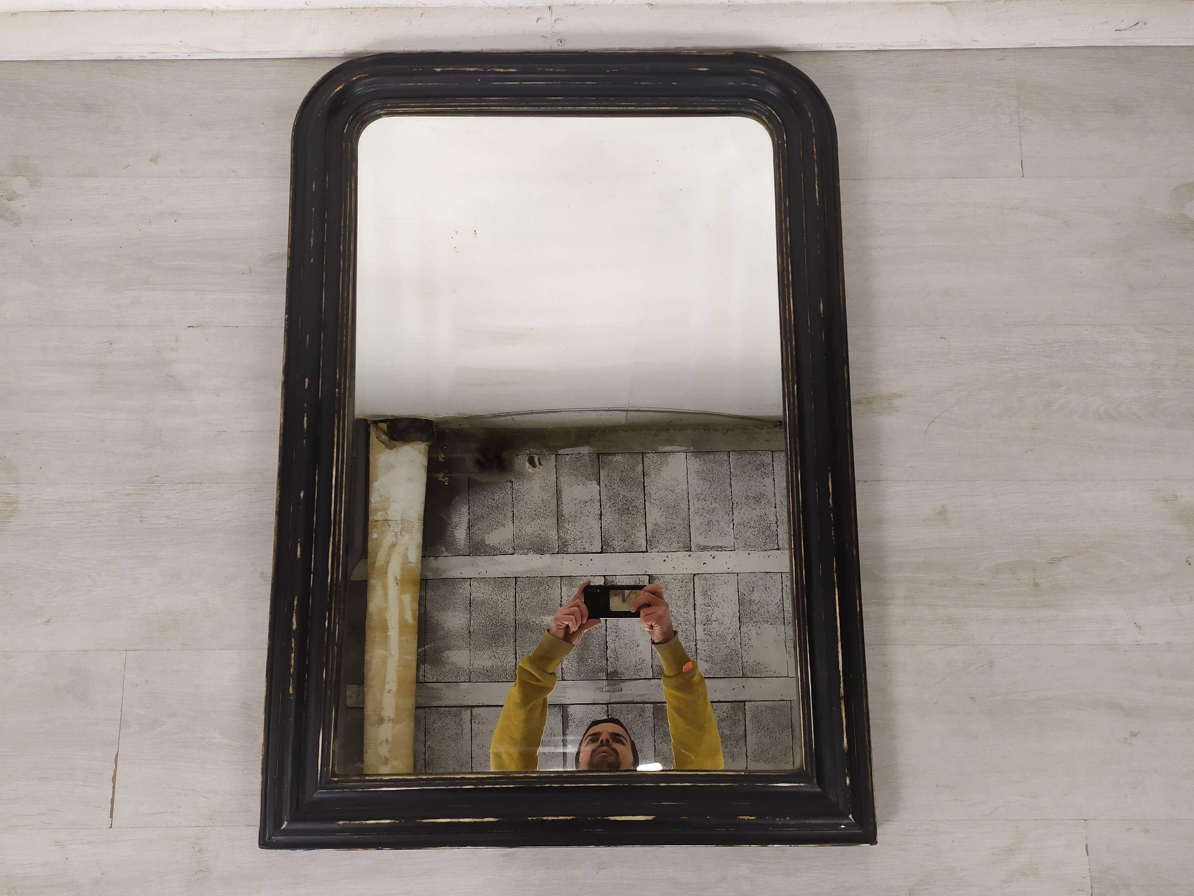 Black Louis Philippe mirror 68x95cm