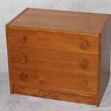 Small vintage Scandinavian pine chest of drawers