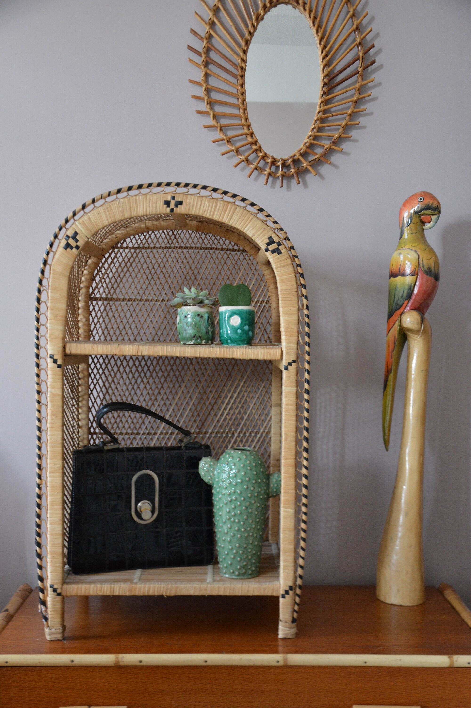 Vintage Emmanuelle rattan shelf